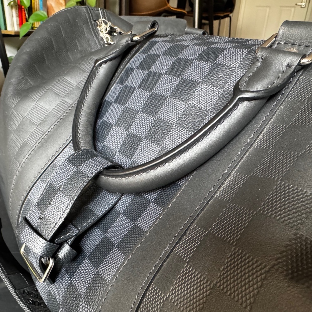 Louis Vuitton Keepall Bandoulière 50 Damier Graphite Leather & Canvas Split Duff - Picture 10 of 16